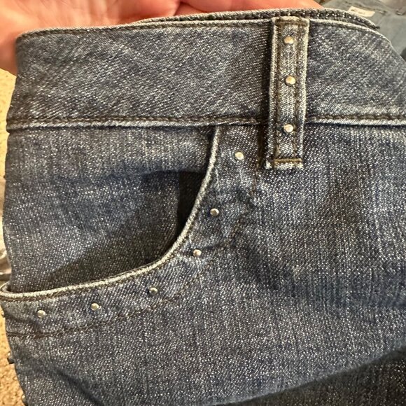 Harley-Davidson Womens Studded Embroidered Blue Denim Jeans SZ 12 High Rise EUC - Picture 4 of 12